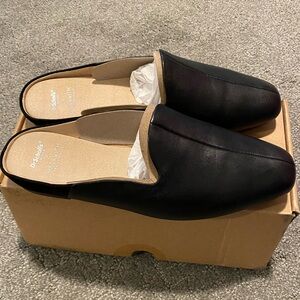 NIB NEW Dr. Scholl's Maker Mule Black Leather and Suede Slip On Size US …